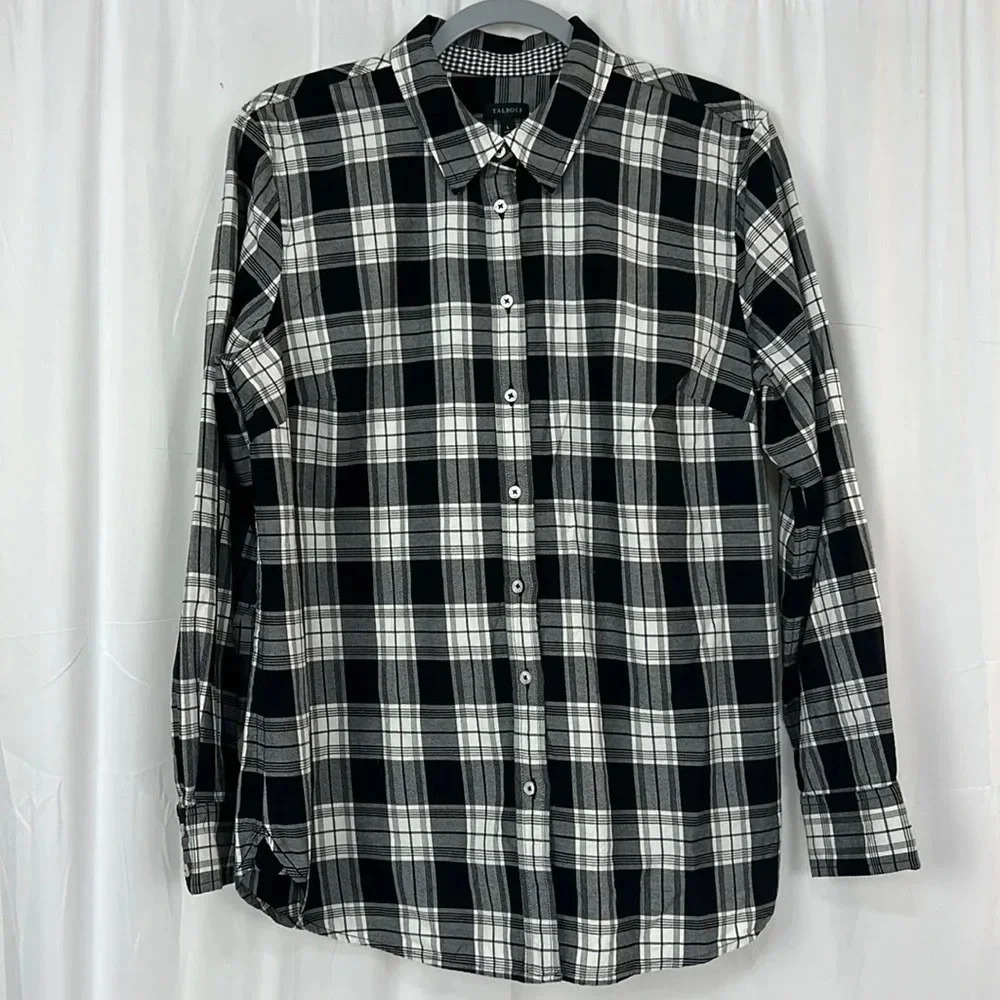 Talbots Women’s Large Button Up‎ Long Sleeve Plaid Shirt